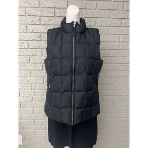 Gap Women Black Down Quilted Puffer Vest Size L